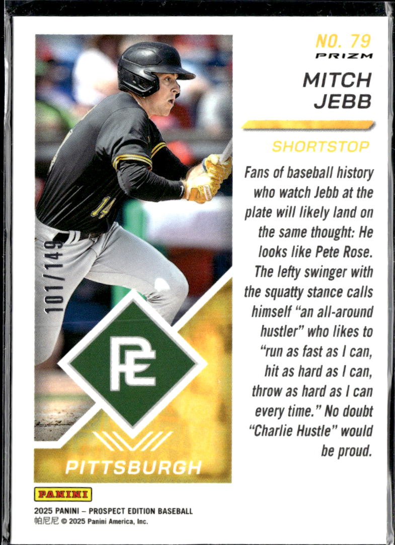 Mitch Jebb 2025 Panini Prizm Prospect Edition /149 Pittsburgh Pirates