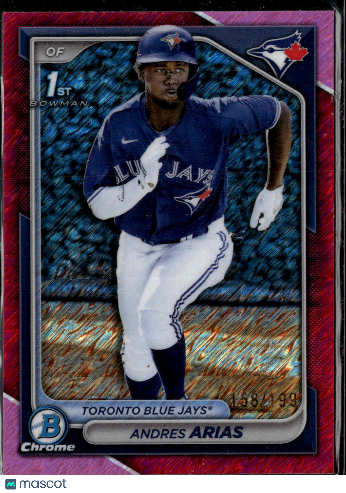 Andres Arias 2024 Bowman Chrome 1st Fuchsia Refractor /199 Toronto Blue Jays