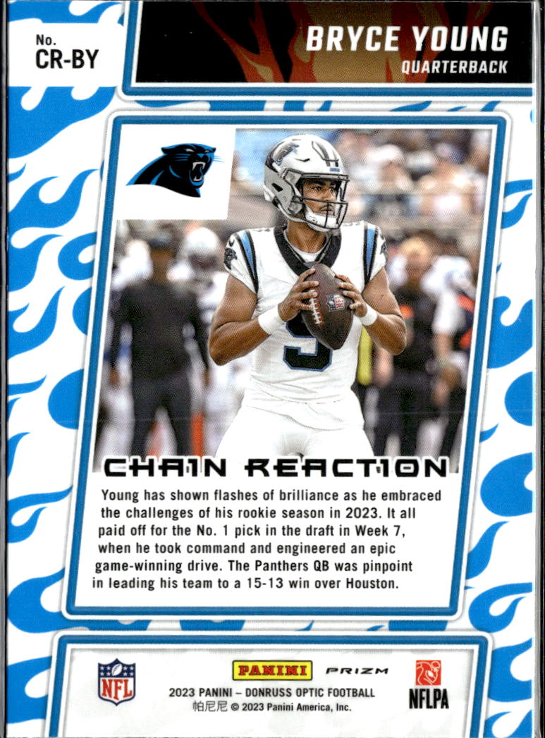 Bryce Young 2023 Optic Chain Reaction Holo Rookie RC Carolina Panthers