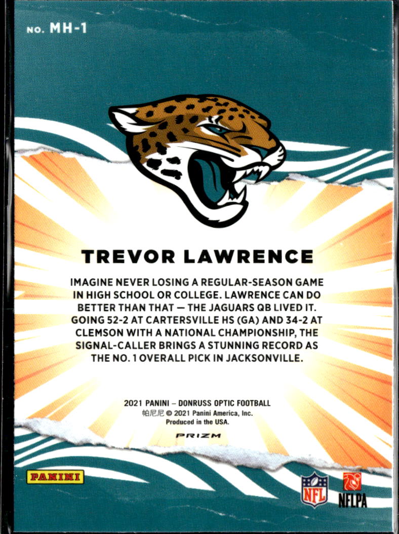 Trevor Lawrence 2021 Optic My House! RC Rookie Jacksonville Jaguars