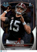 Ty Simpson 2022 Bowman Chrome 1st RC Alabama Crimson Tide