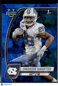 Omarion Hampton 2024 Bowman Chrome 1st Blue Sapphire Refractor North Carolina