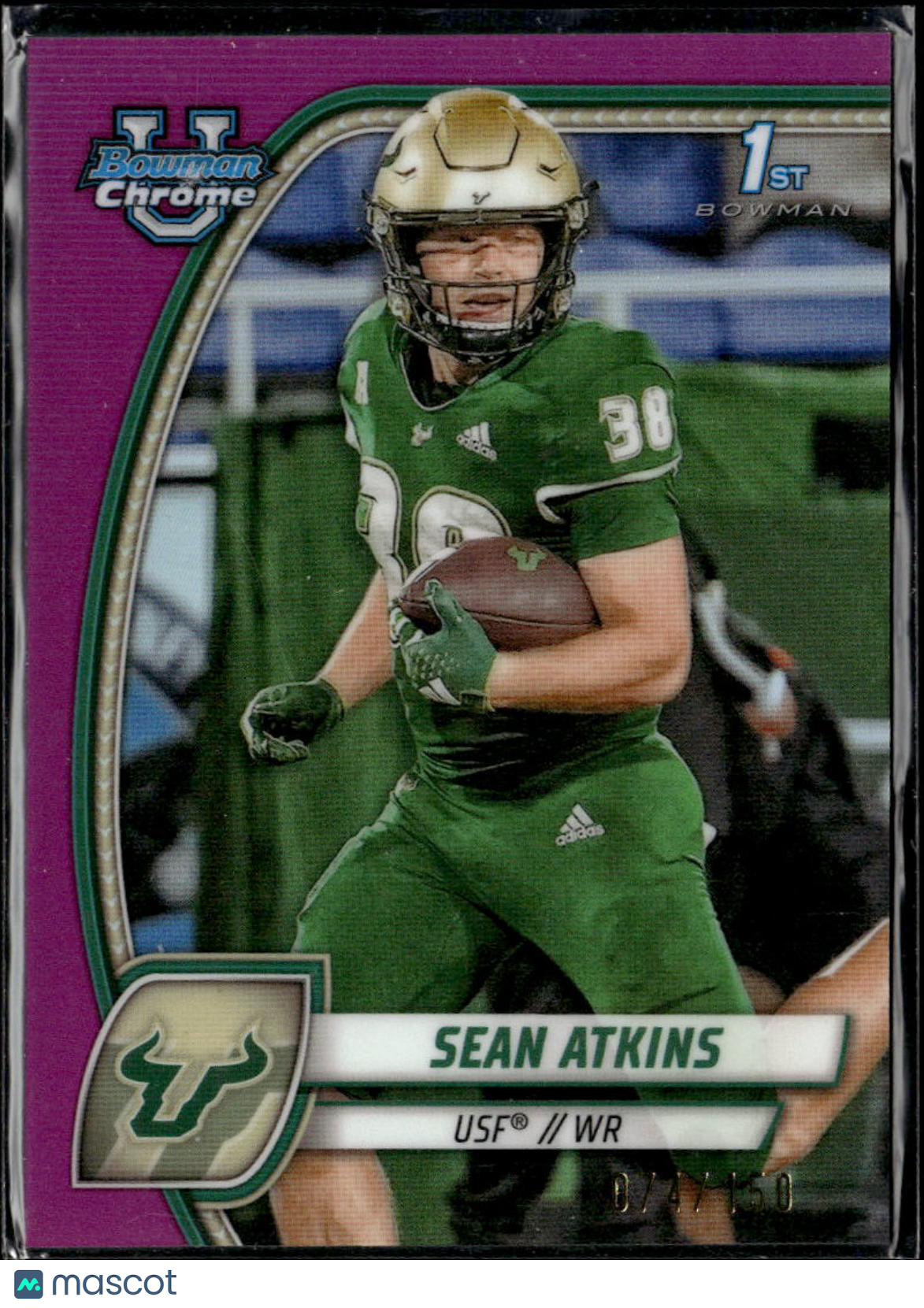Sean Atkins 2024 Bowman Chrome 1st Pink Refractor /150 USF Bulls