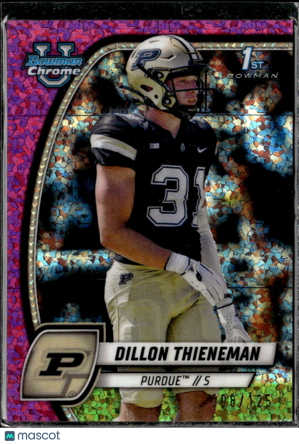 Dillon Thieneman 2024 Bowman Chrome Pink Refractor /125 Purdue Boilermakers