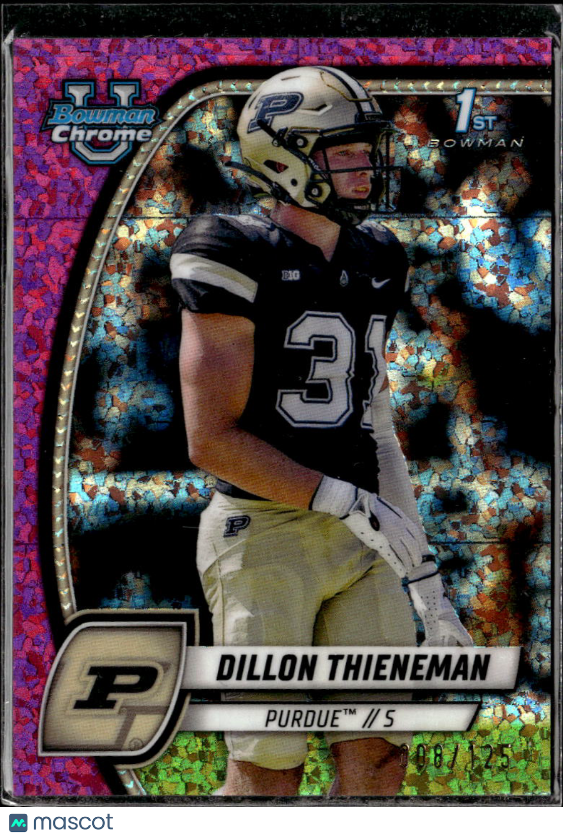 Dillon Thieneman 2024 Bowman Chrome Pink Refractor /125 Purdue Boilermakers