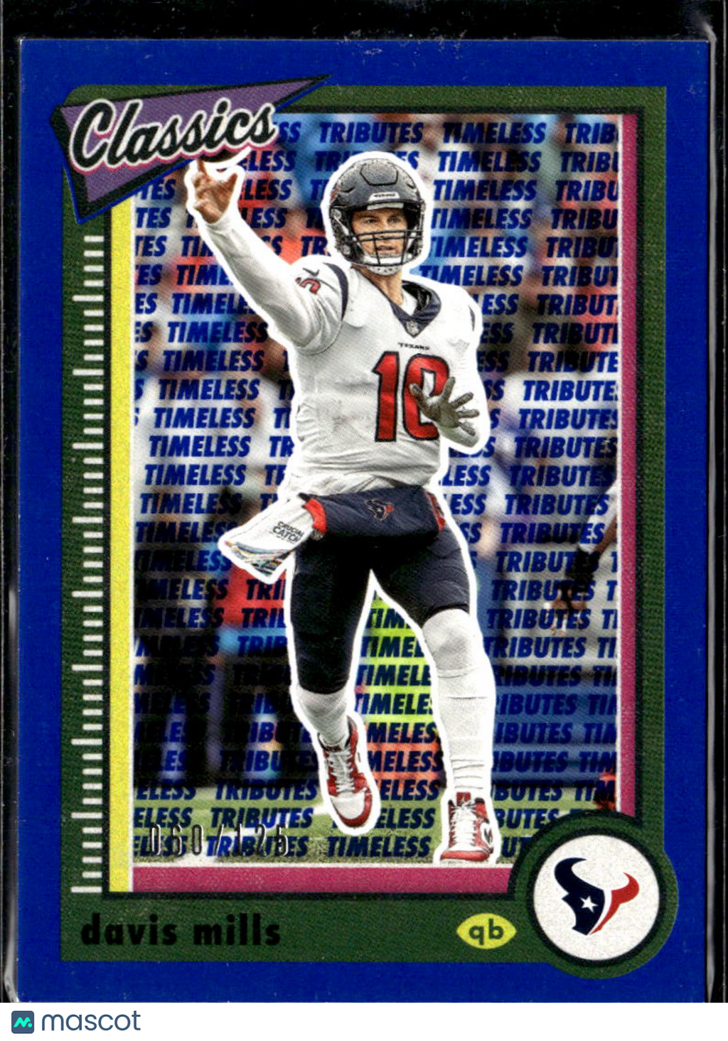 Davis Mills 2022 Panini Classics Blue 60/125 Houston Texans