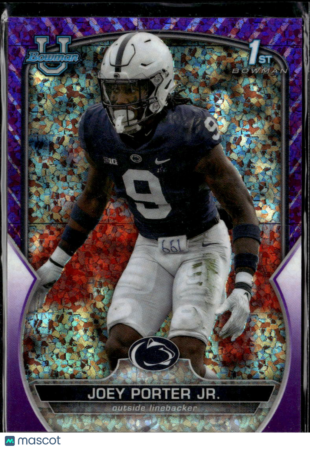 Joey Porter Jr. 2022 Bowman Chrome 1st Purple Shimmer /399 Penn State