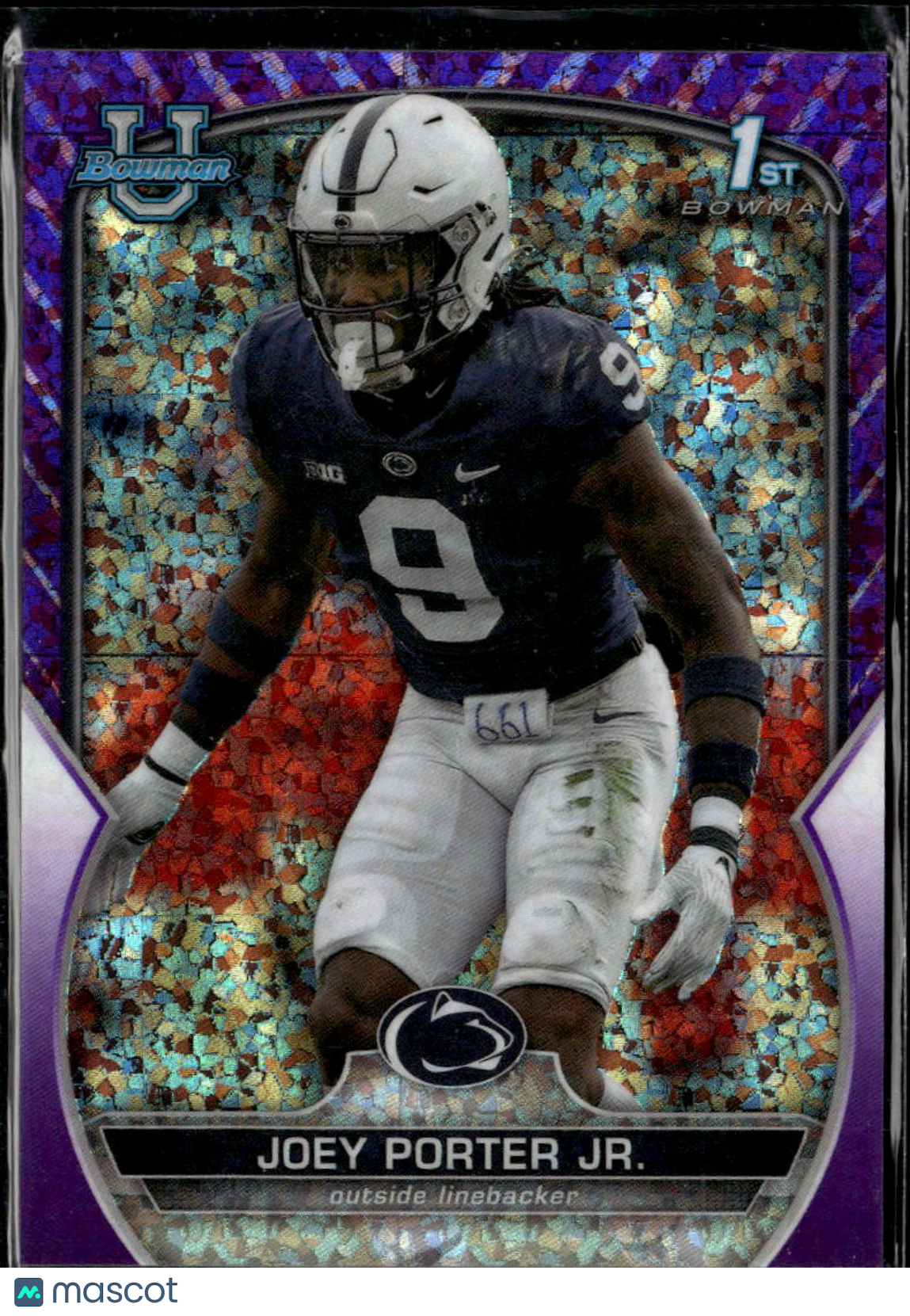 Joey Porter Jr. 2022 Bowman Chrome 1st Purple Shimmer /399 Penn State