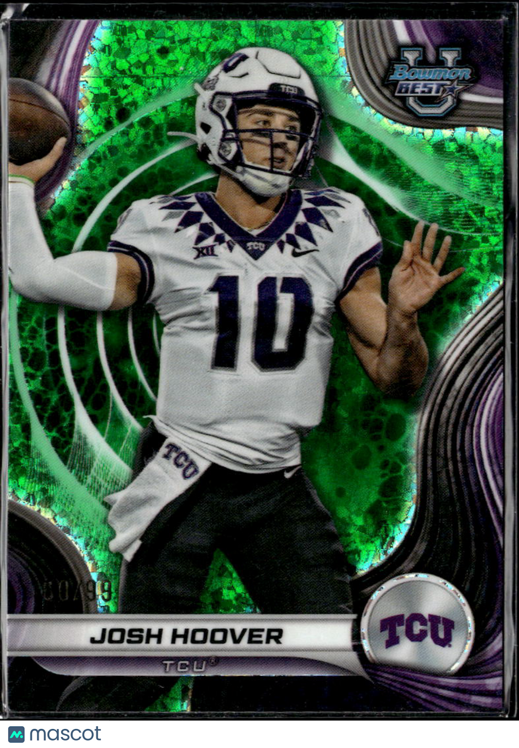 Josh Hoover 2024 Bowman's Best University Green Refractor /99 TCU Horned Frogs