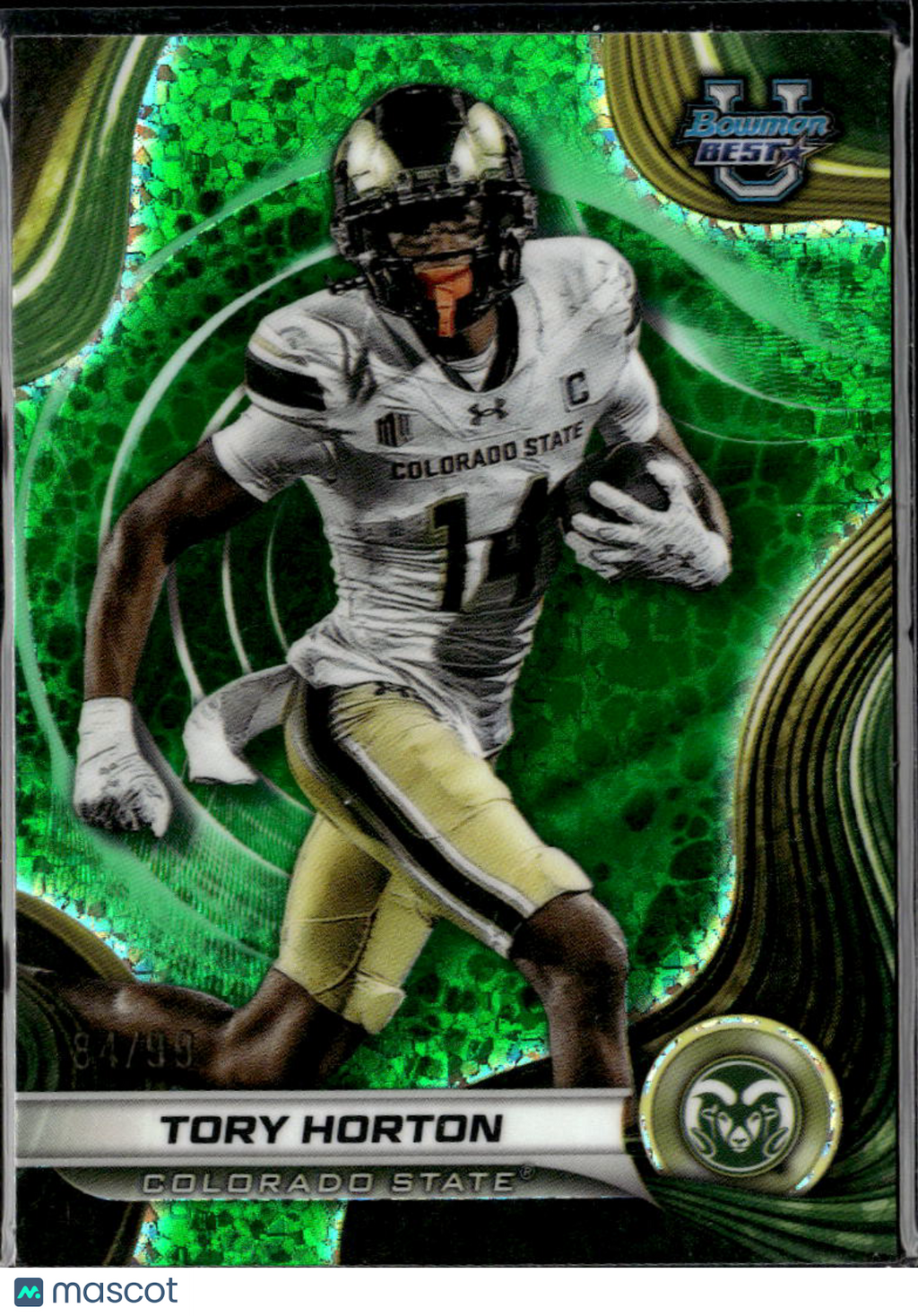 Tory Horton 2024 Bowman's Best Green Refractor /99 Colorado State Rams