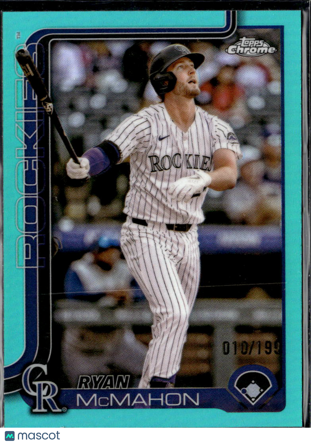 Ryan McMahon 2025 Topps Chrome Aqua Refractor /199 Colorado Rockies