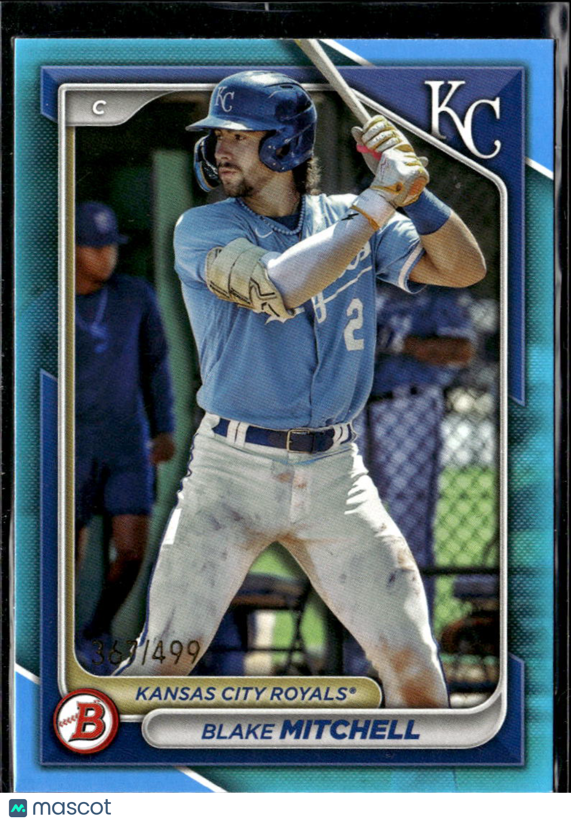 Blake Mitchell 2024 Bowman Sky Blue Border /499 Kansas City Royals