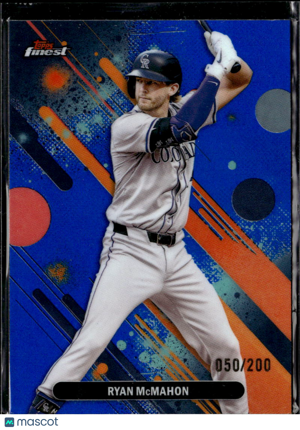 Ryan McMahon 2025 Topps Finest Blue Refractor 50/200 Colorado Rockies