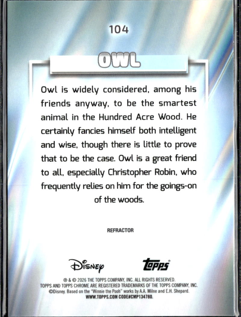 Owl 2026 Topps Chrome Disney Refractor #104