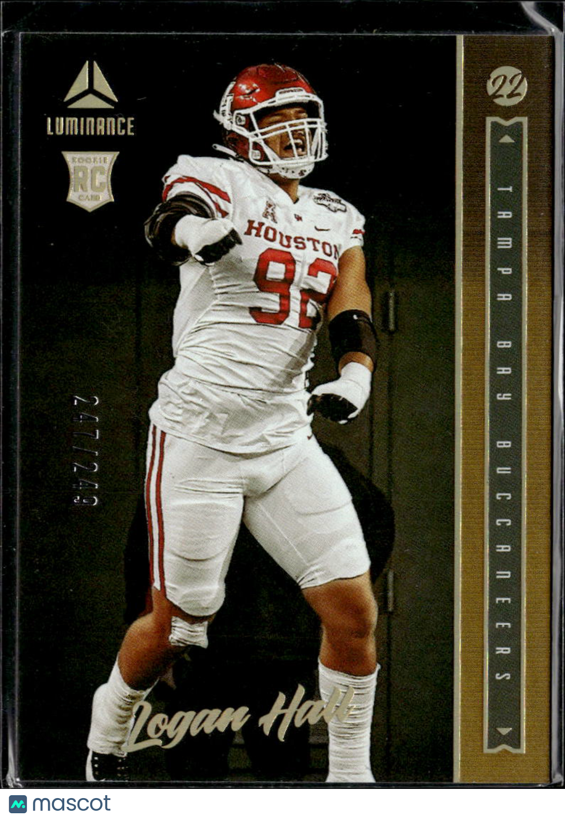 Logan Hall 2022 Luminance RC /249 Tampa Bay Buccaneers