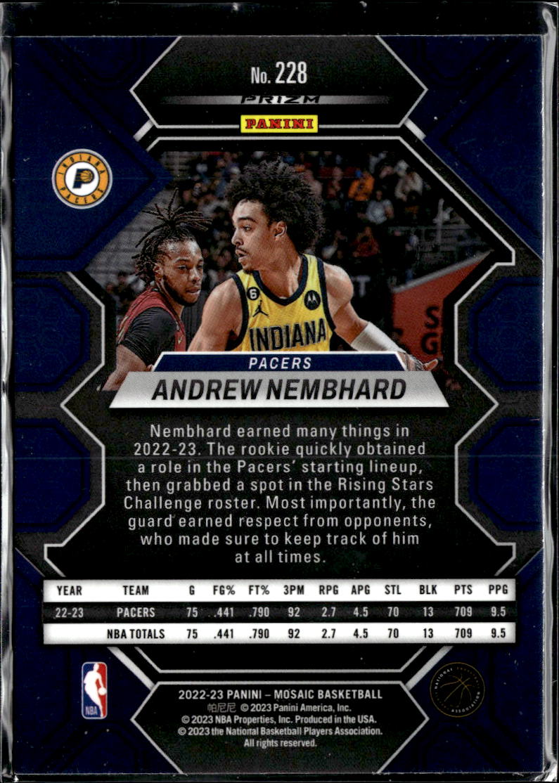 Andrew Nembhard 2022-23 Mosaic Fastbreak Disco Prizm Rookie Indiana Pacers