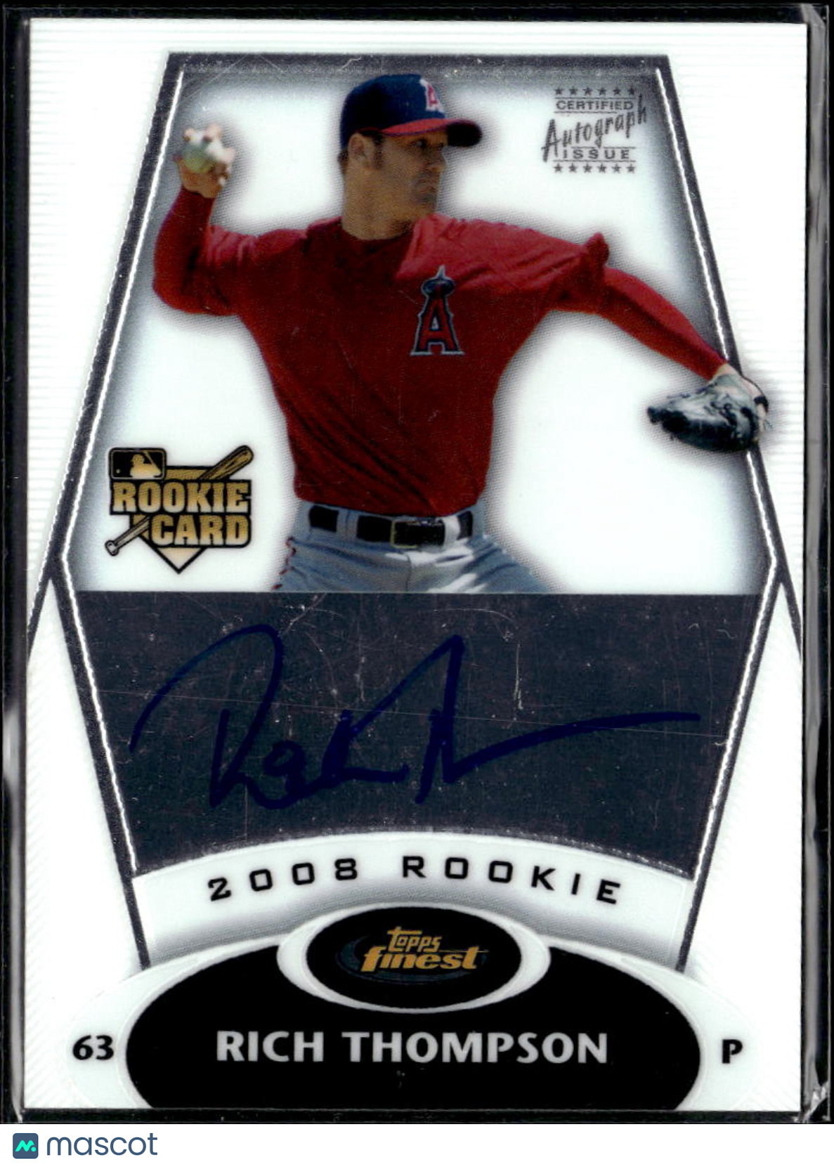 Rich Thompson 2008 Topps Finest Auto Autograph RC Los Angeles Angels