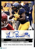 Leddie Brown 2022 Leaf Pro Set RC Auto Autograph RC West Virginia