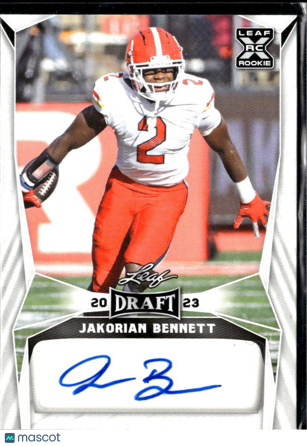 Jakorian Bennett 2023 Leaf Draft Auto Autograph RC Eagles