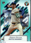 Logan Evans 2025 Topps Pristine Aqua Refractor RC /199 Seattle Mariners