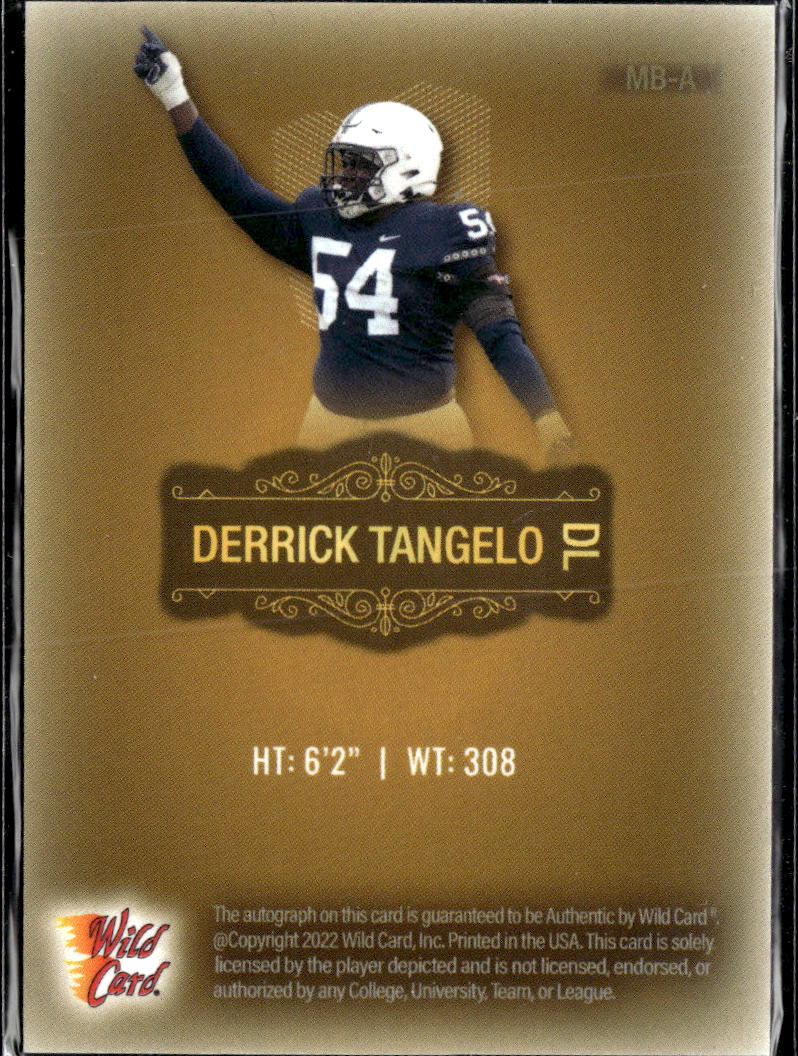 Derrick Tangelo 2022 Wild Card Matte Auto Autograph /50 Penn State Nittany Lions