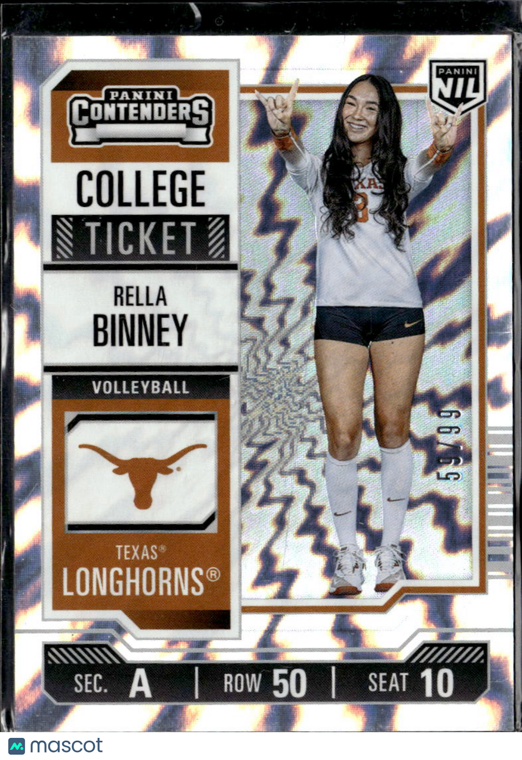 Rella Binney 2025 Contenders College Ticket RC /99 Texas Longhorns