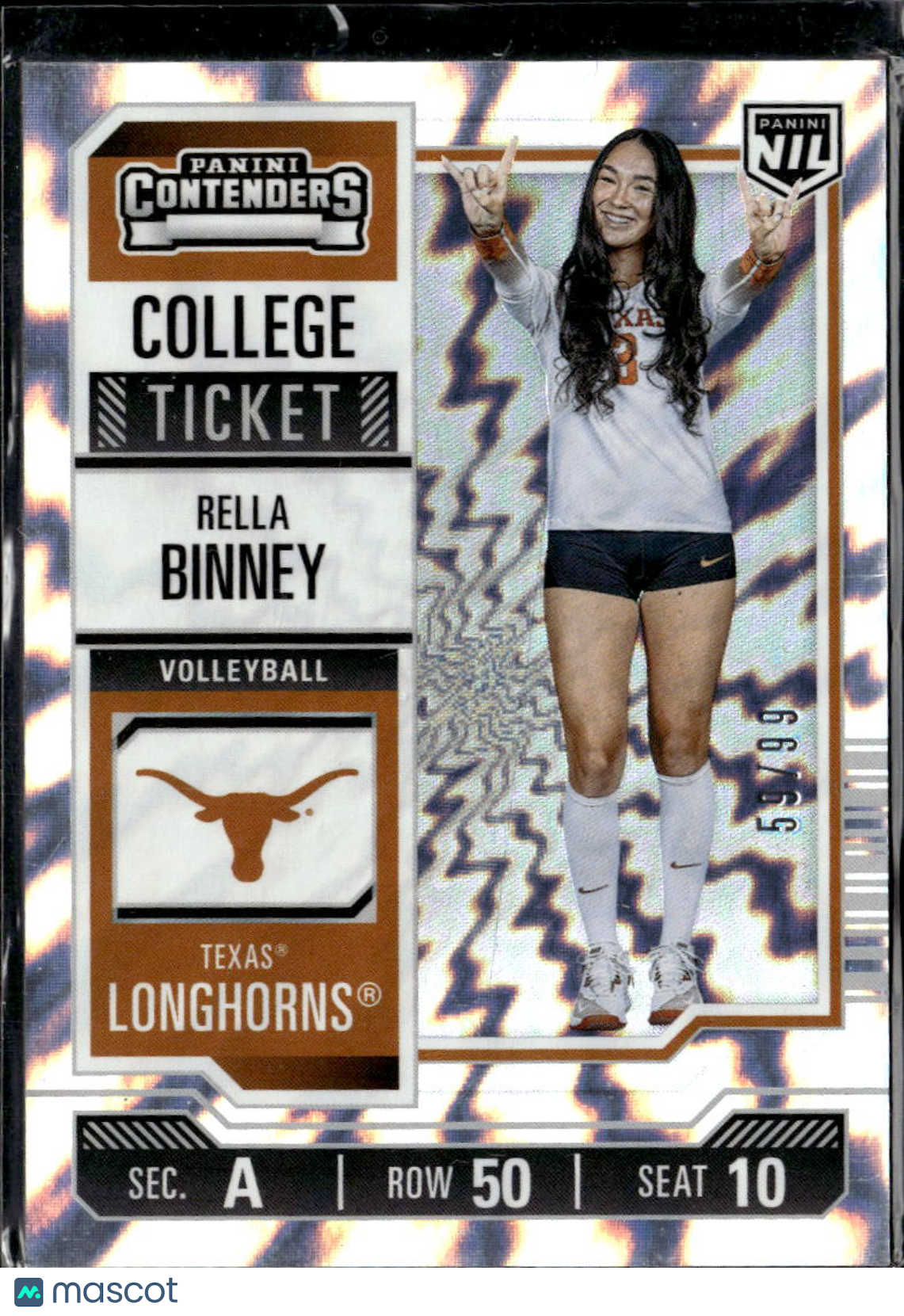Rella Binney 2025 Contenders College Ticket RC /99 Texas Longhorns