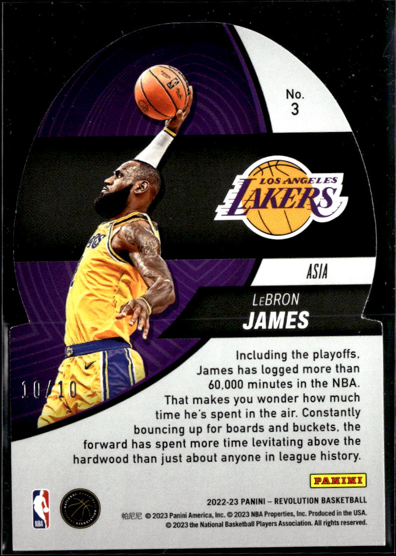 LeBron James 2022-23 Revolution Liftoff! Asia GOLD 10/10 Los Angeles Lakers