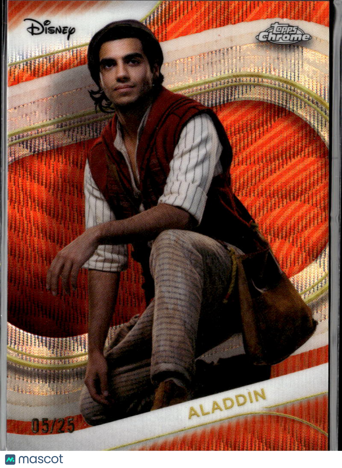 Aladdin 2025 Topps Chrome Disney Orange Wave Refractor 5/25 #187