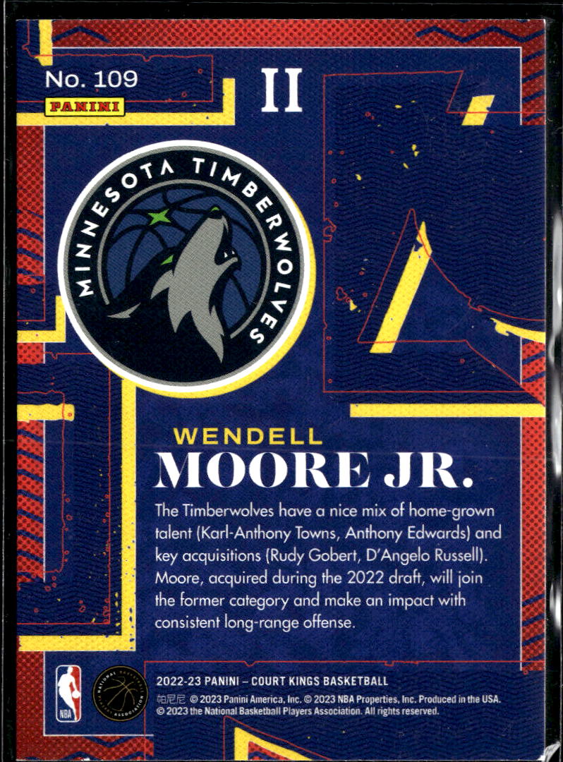 Wendell Moore Jr. 2023 Court Kings RC Rookie II Minnesota Timberwolves
