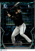 Jake DeLeo 2023 Bowman Chrome 1st Aqua Lunar Glow Refractor /125 Miami Marlins