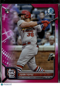 Juan Yepez 2022 Bowman Chrome RC Fuchsia Refractor /299 St. Louis Cardinals
