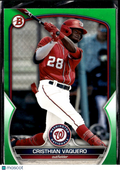 Cristhian Vaquero 2023 Bowman Draft Green /99 Washington Nationals