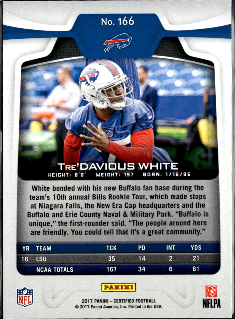 Tre'Davious White 2017 Certified RC Rookie 534/999 Buffalo Bills