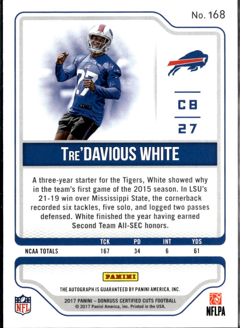 Tre'Davious White 2017 Certified Cuts Auto Autograph RC 10/25 Buffalo Bills