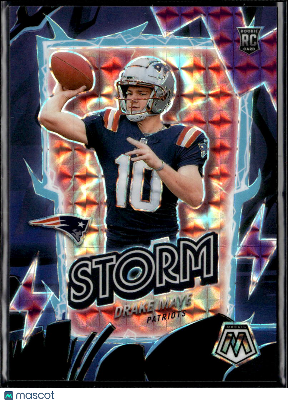 Drake Maye 2024 Mosaic RC Purple Prizm Rookie Storm 48/49 New England Patriots