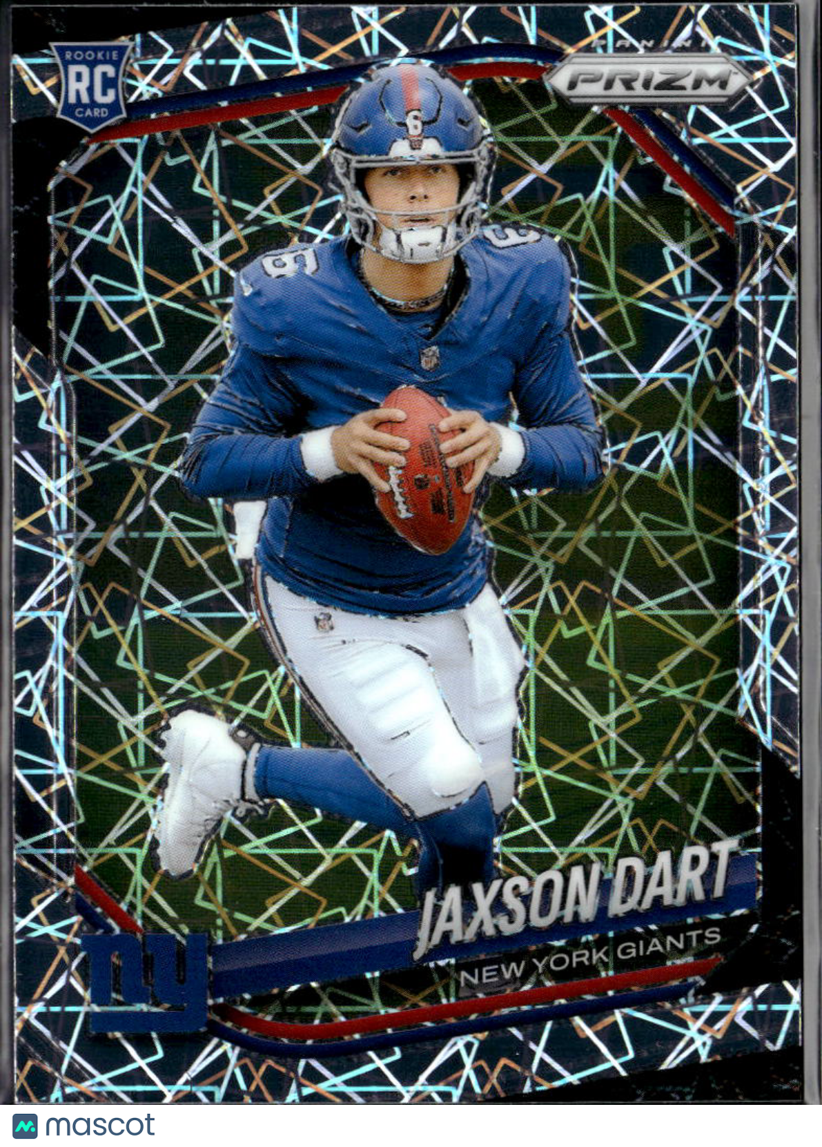 Jaxson Dart 2025 Prizm Lazer Prizm Rookie RC #332 New York Giants