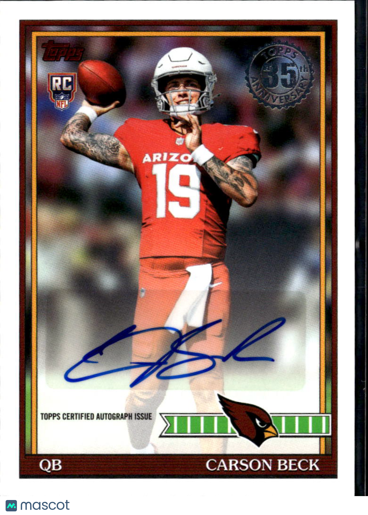 Carson Beck 2026 Topps Flagship '91 Auto Autograph RC Arizona Cardinals