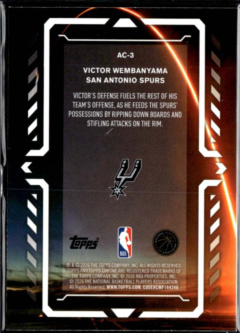 Victor Wembanyama 2026 Topps Chrome Activators San Antonio Spurs