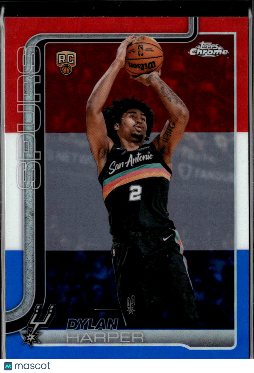 Dylan Harper 2026 Topps Chrome Update Red White Blue Rookie RC San Antonio Spurs