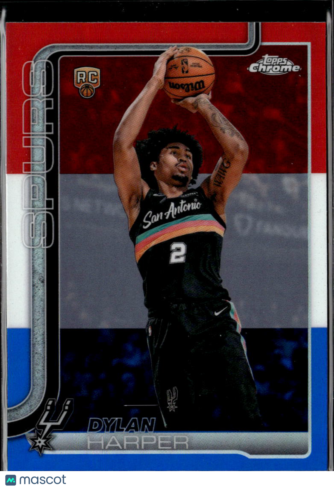 Dylan Harper 2026 Topps Chrome Update Red White Blue Rookie RC San Antonio Spurs