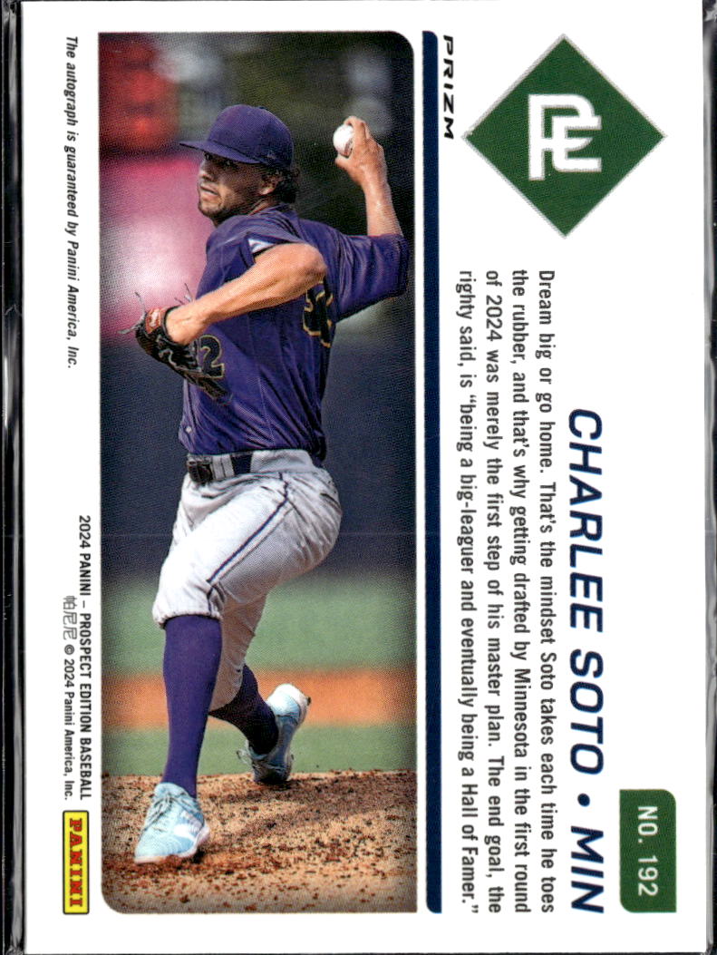 Charlee Soto 2024 Panini Prospect Edition Auto Autograph Minnesota Twins