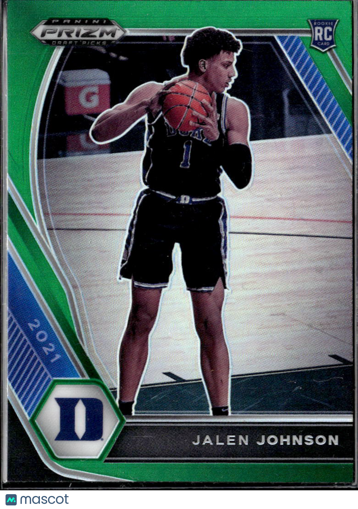 Jalen Johnson 2021 Panini Prizm Draft Picks RC Green Duke Blue Devils
