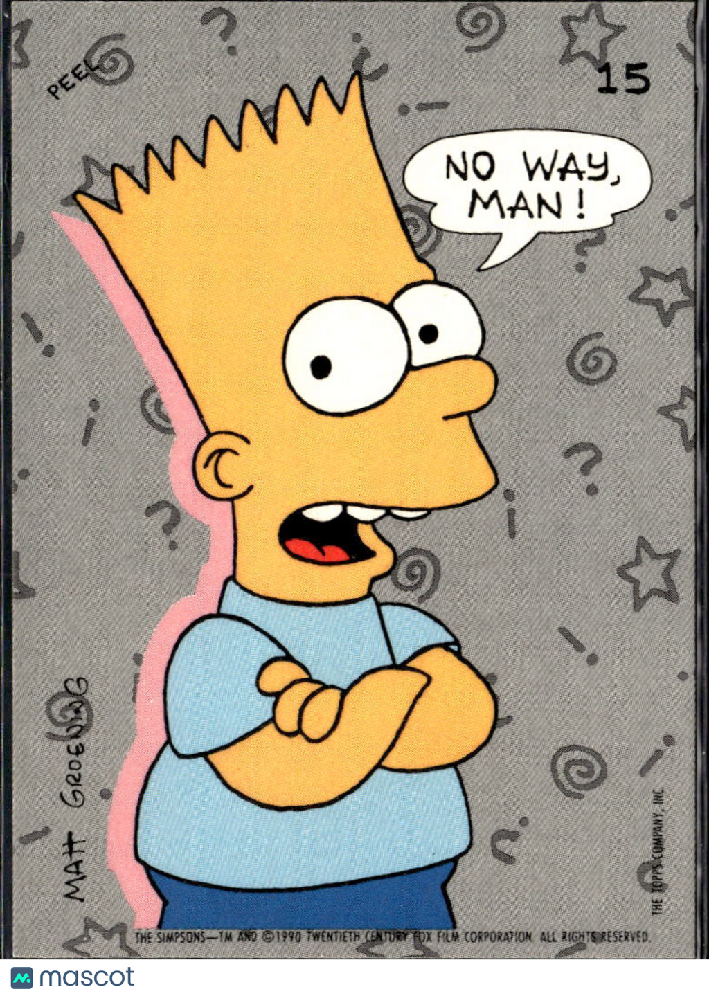 Bart Simpson 1990 Topps The Simpsons Matt Groening Sticker #15