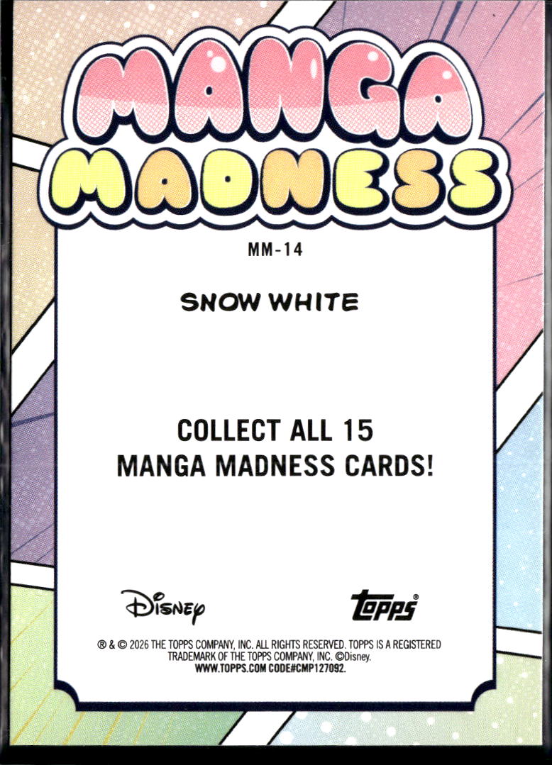 Snow White 2026 Topps Disney 100 Manga Madness #MM-14