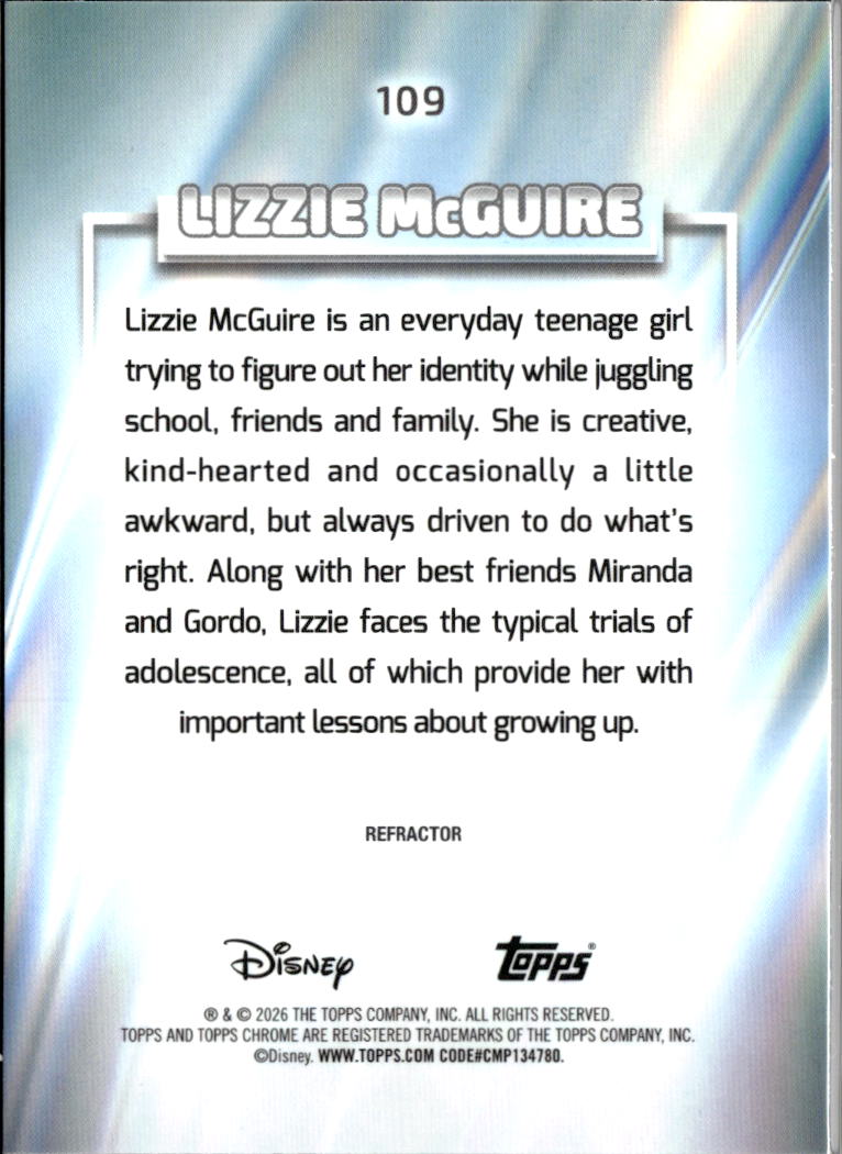 Lizzie Mcguire 2026 Topps Chrome Disney Refractor #109