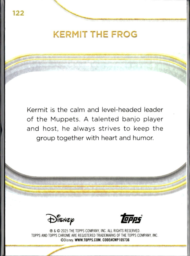 Kermit The Frog 2025 Topps Chrome Disney Mini Diamond Refractor #122