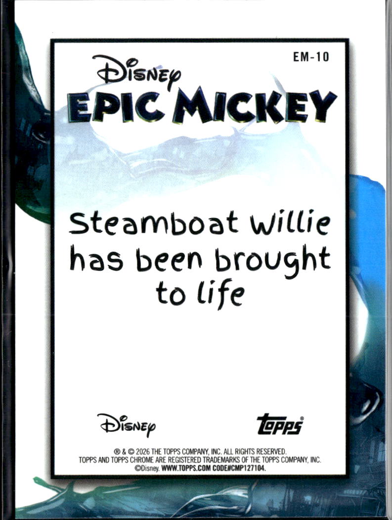 Steamboat Willie 2026 Topps Chrome Disney Epic Mickey #EM-10