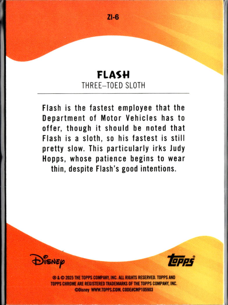 Flash 2025 Topps Chrome Disney 100 #ZI-6