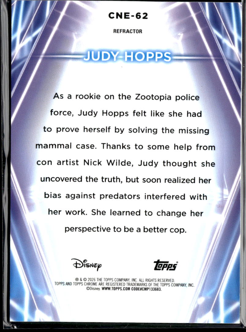 Judy Hopps 2026 Topps Chrome Disney Refractor 17/199 #CNE-62